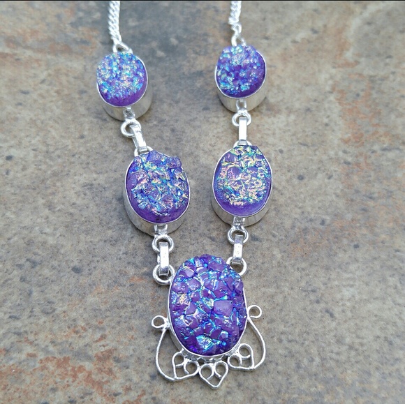 Titanium Druzy Necklace - Picture 4 of 4
