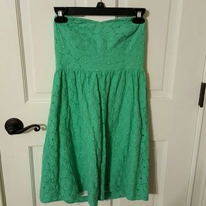 Beautiful turquoise strapless dress