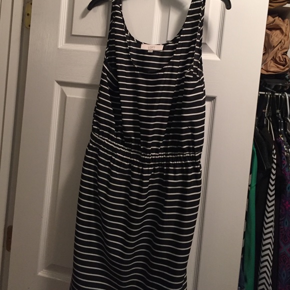 Navy/white striped dress