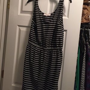 Navy/white striped dress