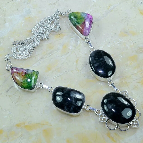 Beautiful Druzy Agate and Jasper Necklace