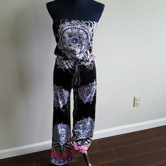 Strapless boho jumpsuit - Picture 2 of 4