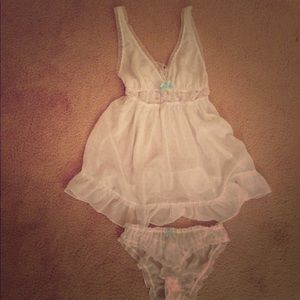 White and Blue Victoria's Secret lingerie set