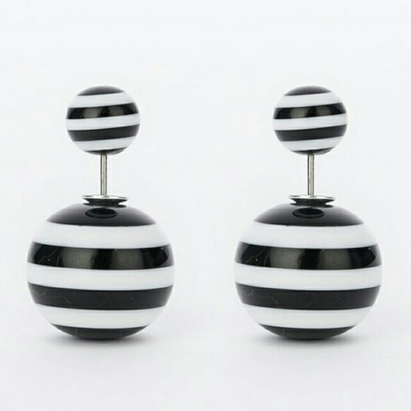 Striped double sided earrings