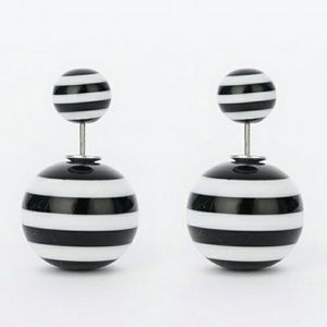Striped double sided earrings