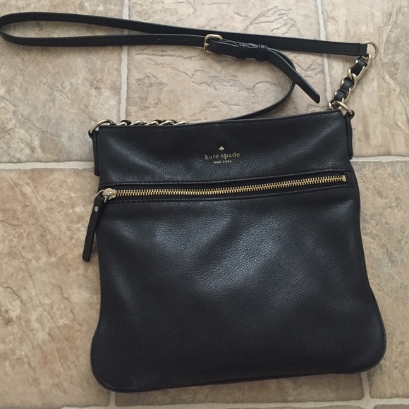Black genuine leather Kate Spade crossbody bag