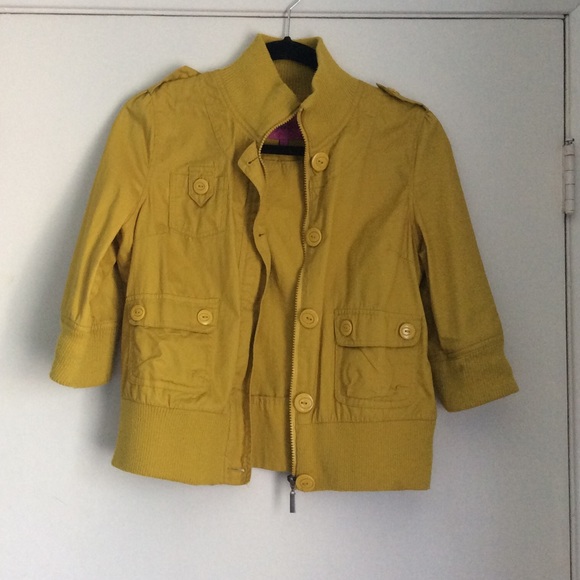 🎉🎉!!NewNewNew!!🎉Crop mustard motto style jacket