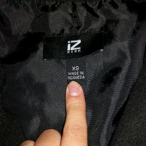 XS Black Blazer with Black and White Striped Cuffs - Picture 1 of 4