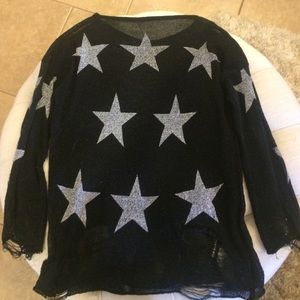 Starred Grunge Sweater