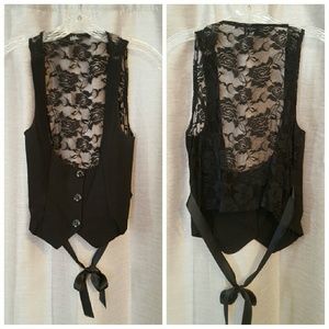 Black lace vest from Styles for Less