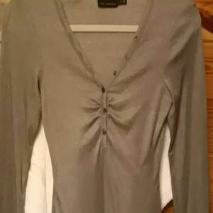 The limited sparkly silver blouse xs