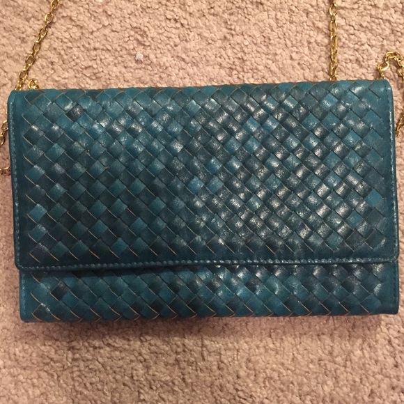 Cross body/clutch turquoise purse