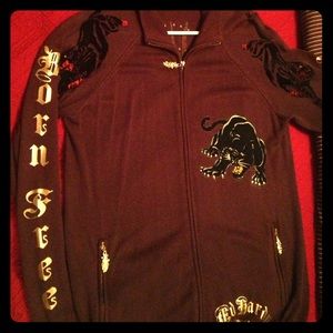 Ed Hardy Born Free Large sweater with studs & gold