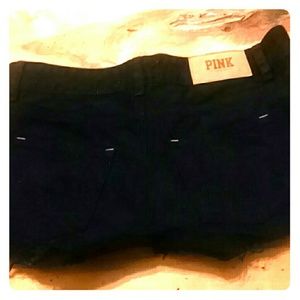 PINK black cutoff denim shorts