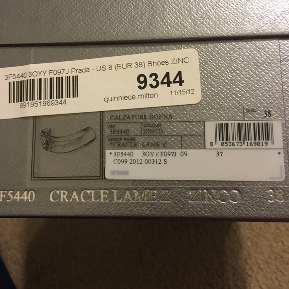 Prada Crackled Metallic Bow-Toe Ballet Flat - Picture 4 of 4