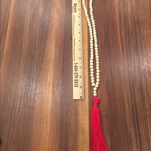 Red tassel necklace