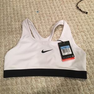 White Nike pro sports bra