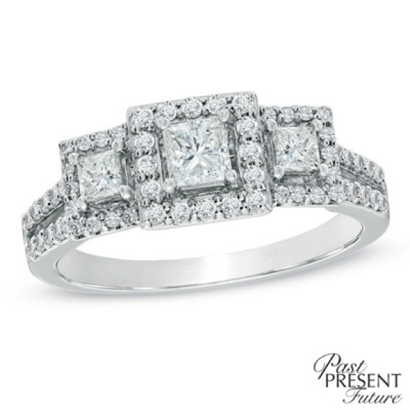 Zales princess cut diamond ring 1ctw