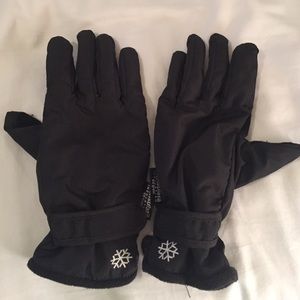 Thinsulate black snow ski gloves