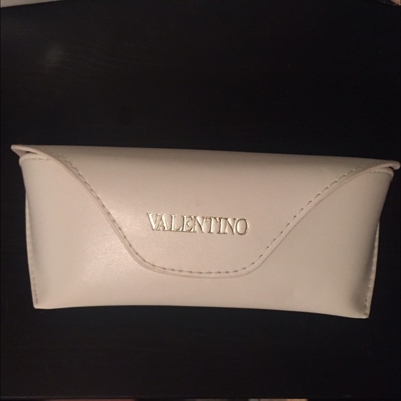 White Leather Valentino Glasses Case