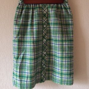 Vintage Wool Plaid Pencil Skirt