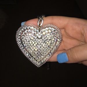 Iconic "big love" pave' heart necklace