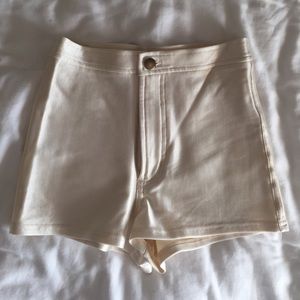 American apparel cream disco shorts