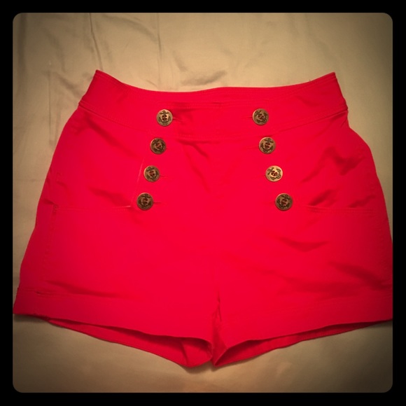 Express High Waisted (Red) Shorts