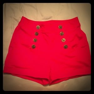 Express High Waisted (Red) Shorts