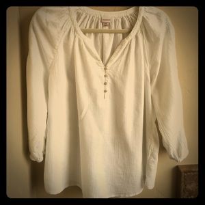 Off-white loose blouse.  (Boho style)