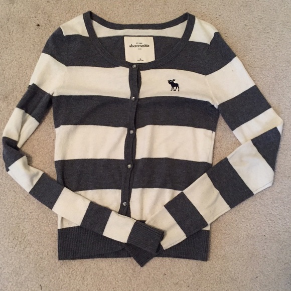Abercrombie sweater gray and white striped