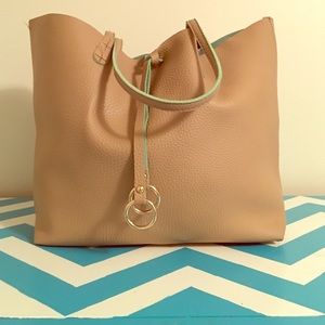 Tan and Green Tote