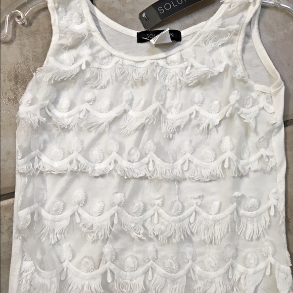 Stunning white lace covered tank! - Picture 3 of 4