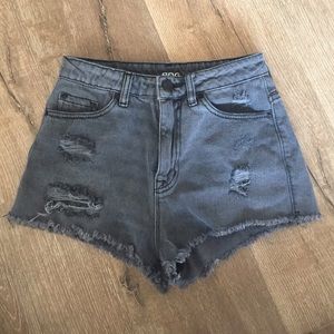 BDG High Waisted Grey Denim Shorts