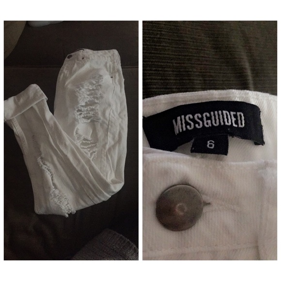 White bf distress jeans