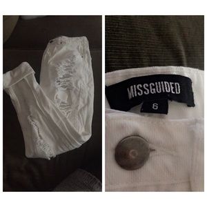 White bf distress jeans