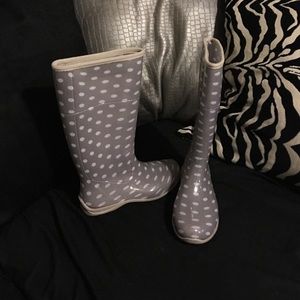 NWT polka dot rain boots