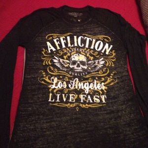 Mens Large Affliction thin Live Fast LA longsleeve
