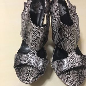 Snake skin platform sandals