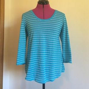 Striped open back blouse