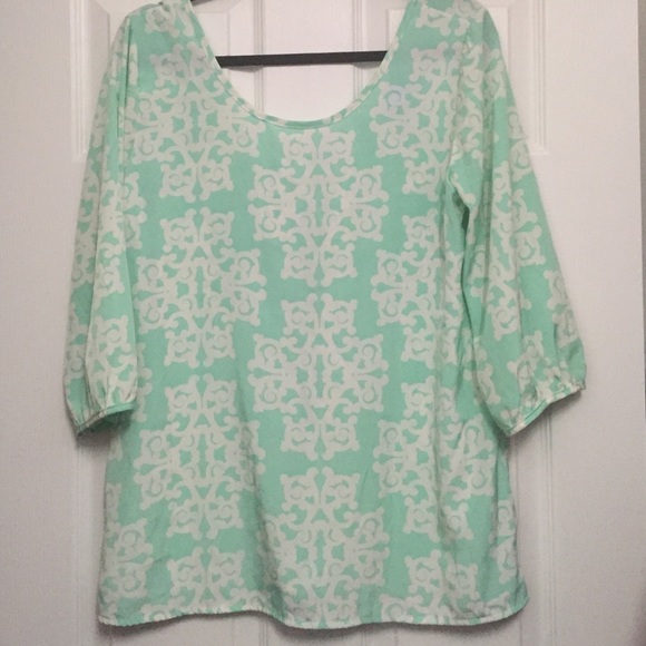Mint green blouse with bow back