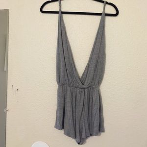 Grey low cut romper