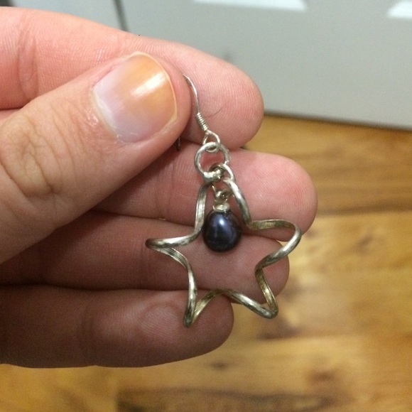 Silver star earrings