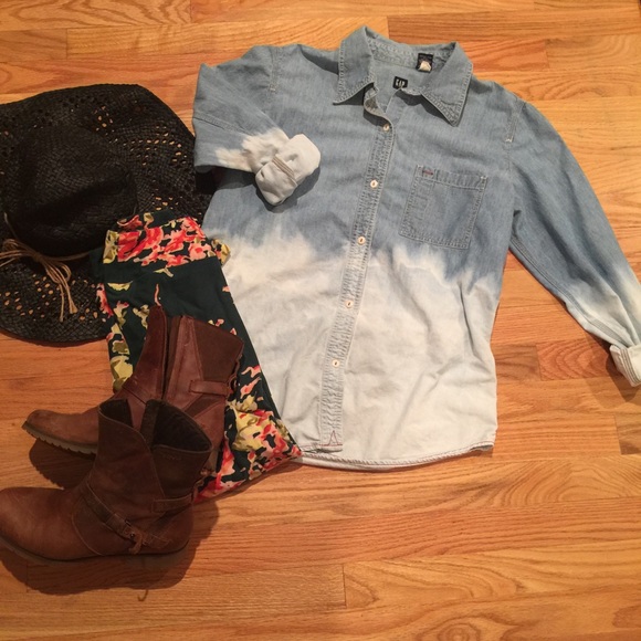 GAP Tops - Dip dyed chambray button up