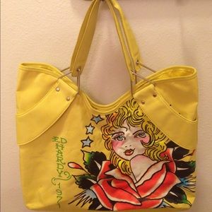 Ed Hardy yellow bag