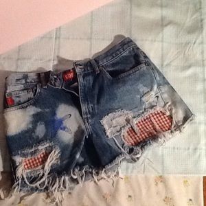 up-cycled vintage guess cutoffs
