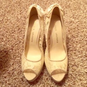 Wedding pumps - lace and satin