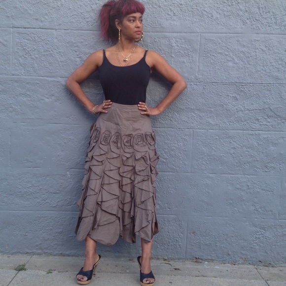 Boho Taupe Skirt.