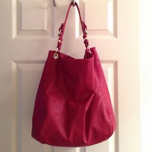Stylish red hobo bag