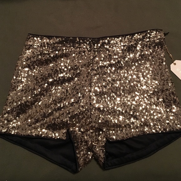 Gold sequin short shorts